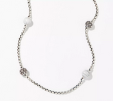 JAI SS Kalahari & White Howlite Gemstone Bead Box Chain Necklace, 16"